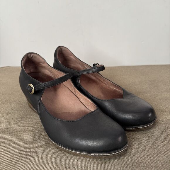 Dansko Loralie Mary Jane Wedge EUR 36 US 5.5 Black - Picture 1 of 9